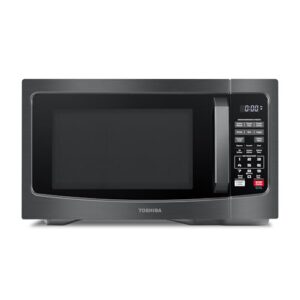 TOSHIBA EM131A5C-BS Countertop Microwave Ovens 1.2 Cu Ft, 12.4″ Removable Turntable Smart Humidity Sensor 12 Auto Menus Mute Function ECO Mode Easy Clean Interior Black Color 1000W