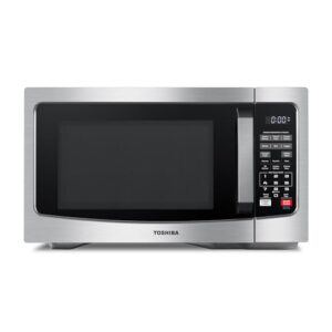 TOSHIBA EM131A5C-SS Countertop Microwave Ovens 1.2 Cu Ft with 12.4″ Removable Turntable Smart Humidity Sensor, 12 Auto Menus Mute Function ECO Mode Easy Clean Interior, 1000W, Silver