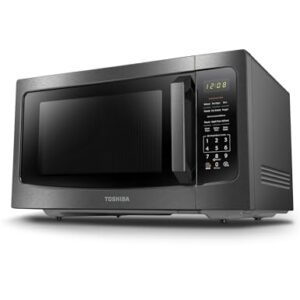 TOSHIBA ML-EM45P(BS) Countertop Microwave Oven with Smart Sensor and Position Memory Turntable, Function, 1.6 Cu.ft 13.6″ Removable Black Stainless Steel, 1200W