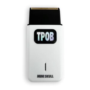 TPOB Mini Skull Single Shaver Compact Design That can fit in Your Pocket with a Turbo Charged Motor, Perfect for Both Professional and at-Home use (White)