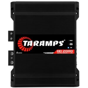 Taramps HD 2000 Black 1 Ohm 1 Channel 2000 Watts RMS MAX, Digital Amplifier Car Audio, Monoblock, LED Monitor Indicator, Class D, Crossover, 2k amp, Full Range, Sound Quality
