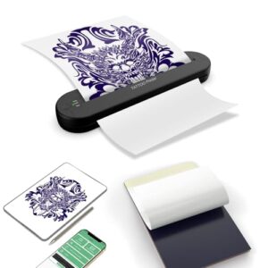Tattoo Stencil Printer YILONG ATS886L, Thermal Printer Tattoo with 15 Pcs Transfer Paper, Bluetooth Tattoo Machines for Artists and Beginners, Tattoo Machine