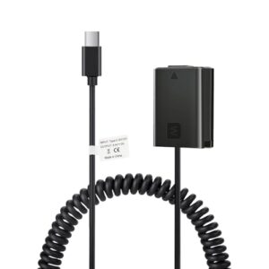 Tectra USB-C PD to AC PW20 NP-FW50 Dummy Battery, Continuous Power Supply for Sony Alpha ZV-E10 A6000 A5100 A6100 A6300 A6500 A7 A7II A7S A7SII RX10 II IV Cameras