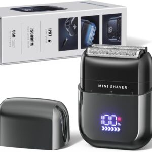 Telfun Mini Electric Foil Shavers for Men, Portable Men’s Travel Facial Hair Groomer, USB-C Electric Beard Shaver with Full Body Waterproof & Big LED Display, Close Face Shaver for Head, Beard, & Neck