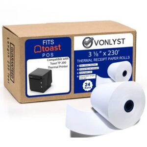 Thermal Printer Paper Roll for Toast TP200 Receipt Printer Point of Sale (24 rolls)
