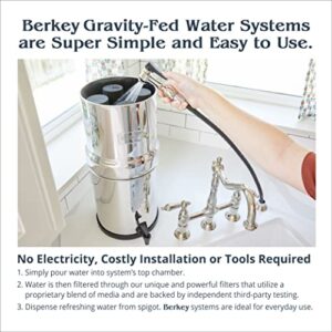 Royal Berkey Gravity-Fed Water Filter System with 2 Black Berkey Elements Plus Deluxe 10″ Stainless Steel Berkey Water View Spigot