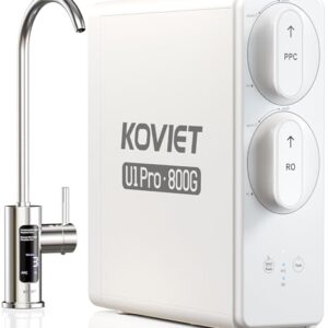 U1 Pro Reverse Osmosis System, 800GPD Tankless Reverse Osmosis Water Filter, 10-Stage Under Sink RO Water Filtration System, NSF/ANSI 42&58 Certified with Smart LED Faucet, 3:1 Pure to Drain