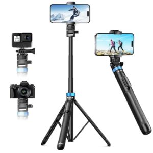 UBeesize 72″ Phone Tripod – Tripod for iPhone & Selfie Stick with Phone Holder & Remote – Upgraded, Stable & Portable Stand for iPhone 16/15/14, Android, Cameras & Action Cams