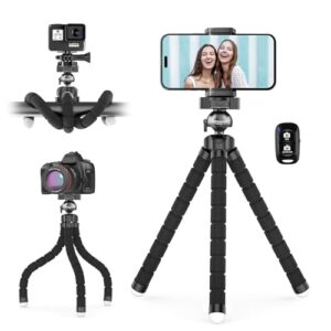 UBeesize Phone Tripod Pro S, Premium Flexible Phone Tripod with Wireless Remote, Mini Tripod Stand for Camera GoPro/Mobile (Upgraded), Black
