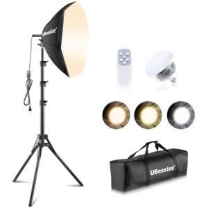 UBeesize Softbox Photography Lighting Kit, 20” x 20” Professional Softbox Lighting Kit with 85W 3000-7500K LED Bulbs, Studio Lights for Photography/Live Streaming/Video Recording