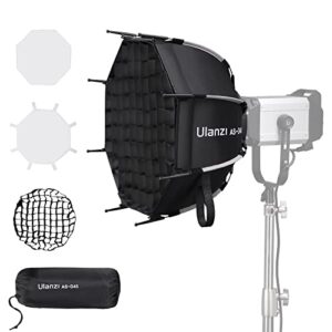 ULANZI 18”/45cm Parabolic Softbox Quick Release – Compatible with GODOX M200D/M300D, Aputure LS 60d/x/LS C120d II/Amaran 100 200dx/Amaran COB 60d/60x, and Other Bowens Mount Light