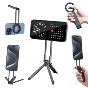ULANZI MA30 Magnetic Phone Tripod Stand for iPhone – Aluminium Maglock Smartphone Mini Tripod Pocket Cell Phone Stand Strong Magnet Quick Mount Compatible with iPhone 16 15 14 13 12 Series, Black