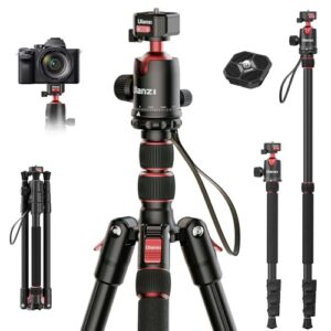 ULANZI TT31 72.4″ Camera Tripod, Foldable Tripod & Monopod Aluminum w Claw Quick-Release Plate, 360°Ball Head Detachable w 180°Revertible Legs, Weight 3.42lb, Payload 33lb,for Camera/DSLR/Camcorder