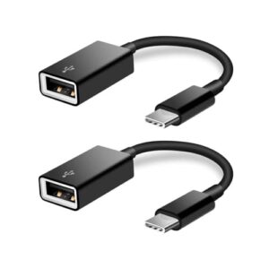 USB C to USB Adapter [2 Pack],Type-C OTG Cable Type C Male to USB A Female Usb to Usbc-c Adapter Compatible with Macbook Pro/Air iPad Pro 2022 2021 2020, Galaxy S23 S22 Ultra Note 10 S9 S8 (Black)