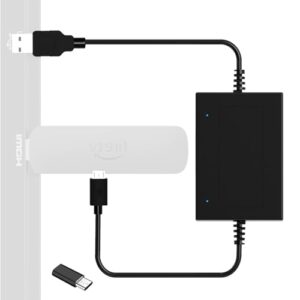 USB Power Cable Compatible with Fire TV Stick 4K Max,Chromecast,Powers Streaming Video Player and Other Micro/USB C TV Sticks(Eliminates Messy Wiring and The Need for AC Adapter) Black