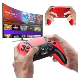 Ugame Replacement for Luna Controller, Ymir Wireless Controller for Fire TV with 2 Back Paddles/Macro Turbo/1200 mAh Battery, Made for Amazon Luna/PS4/PC, ldeal for Christmas, Red