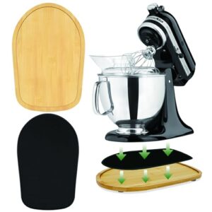 Upgrade Thicken Bamboo Mixer Slider Mat for Kitchenaid Stand Mixer, Appliance Sliding Mat for Kitchenaid Artisan 4.5-5 Qt, Kitchen Aid Sliders for Countertop, Kitchen Aid Accessories and Attachments