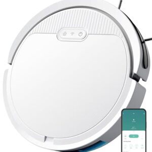 V3 Robot Vacuum and Mop, 3 in 1 Combo Cleaner for Home with Pet Hair and Hard Floor, 5000Pa Suction, 120 Mins Run Time,Self-Charging,Super Thin Body & Large Dust Box,App + Alexa