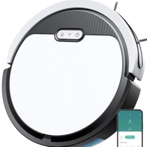 V3 Robot Vacuum and Mop, 3 in 1 Combo Cleaner for Home with Pet Hair and Hard Floor, 5000Pa Suction, Self-Charging, 120 Mins Run Time,Super Thin Body & Large Dust Box,App + Alexa