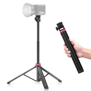 VIJIM MT-79 Extendable Photography Light Stand, 81″ Portable Adjustable Light Tripod with 1/4″ Screw, 360° Ball Head Camera Phone Tripod for Continute Output Lighting, Webcams, Cameras,for Pocket3
