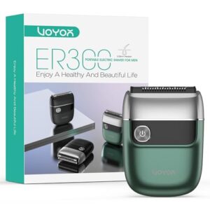 VOYOR Foil Shaver 2 in 1 Double Shavers for Men,Portable Electric Razor with Rechargeable Foil Razor Multifunction Grooming Barber Shaver IPX6 Washable Travel Shavers ER300 (Green)