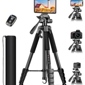 Victiv 68″ Phone Tripod Stand, Tablet Tripod for iPhone iPad with Remote and Holder, Phone Stand for Video Recording Travel Photo Vlog Photography, Compatible with Smartphone Digital Camera