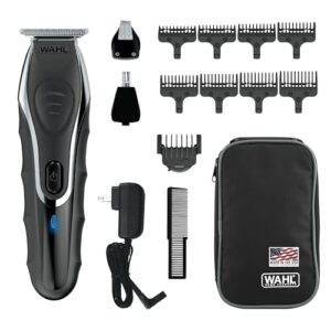 Wahl Aqua Blade® Rechargeable Wet/Dry Lithium-Ion Deluxe Beard Trimmer for Men – Interchangeable Heads for Detailing, Hair, Mustache and Body Grooming – Model 9899-100