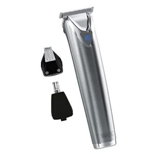 Wahl USA Stainless Steel Lithium-Ion Cordless Beard Trimmer for Men – Rechargeable All in One Men’s Beard Trimmer with Rotary Ear & Nose Trimmer, & Detail Trimmer – Model 9818A