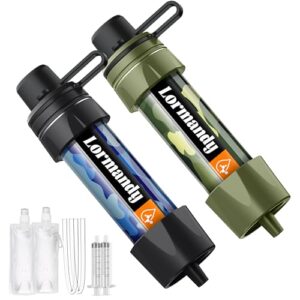 Water Fliter Straw – Personal Water Purifier, Camping Water Filtration System, Straw Water Purification – Outdoor Emergency and Survival Gear for Hiking, Camping and Travel (2pcs)