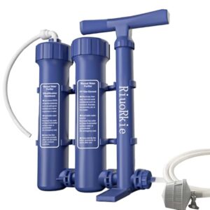 Water Purifier Survival Water Purification – Water Filter Camping Filtration System Survival Emergency, Hand Pump, 1.5L/Min High-Volume, 3-Stage Water Purification System for Group Camping and Etc