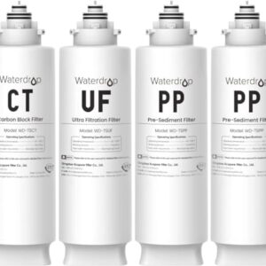 Waterdrop 2TSPP, TSUF, TSCT Under Sink Water Filter, Replacement for Waterdrop TSU Ultra-Filtration Under Sink Water Filter System