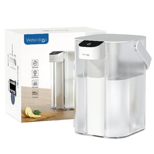 Waterdrop Electric Water Filter Pitcher, Rechargeable Water Dispenser, Instant 15-Cup Countertop Purifier, NSF/ANSI 401&53&42&372, Reduce PFAS, Lead, Chlorine, White, with 1 Filter, Does not Lower TDS