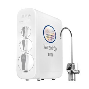Waterdrop G3P600 Reverse Osmosis System, 8 Stage Tankless Reverse Osmosis Water Filter, NSF/ANSI 42 & 58 & 372 Certified, Under Sink RO System, 2:1 Pure to Drain, Smart LED Faucet