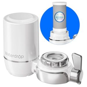 Waterdrop Water Filter for Sink Faucet, NSF Certified Water Purifier, 320 Gallon Tap Water Filter for Kitchen Sink, Reduces Chlorine, Lead-Free Material, Faucet Mount Water Filtration System, 1 Filter