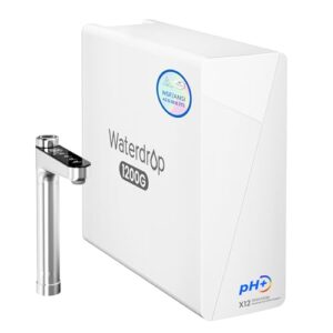 Waterdrop X12-Alkaline Mineral pH+ Reverse Osmosis System, NSF/ANSI 42&58&372 Certified, 1200 GPD RO Water Filter, 11-Stage Filtration Tankless RO System, 3:1 Pure to Drain, UnderSink, BPA Free