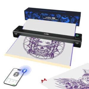 Wireless Tattoo Stencil Printer – Professional & Beginner Friendly, Bluetooth & USB Connectivity, Free Stencil Paper Included