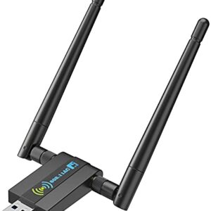 Wireless USB WiFi Adapter for PC: 1300Mbps 5G/2.4G Dual 5dBi High-gain Antennas WiFi Adapter for Desktop PC, Wireless Network Dongle for Windows11/10/7