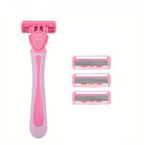 Women’s 6-Blade Manual Razor, Pink, 143mm Length, Leg and Underarm Shaver