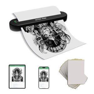 YILONG Bluetooth Tattoo Stencil Printer, Tattoo Thermal Machine with 15 Pcs Tattoo Transfer Paper, Portable Tattoo Transfer Copier Machine for Tattoo Artists and Beginners, ATS886L