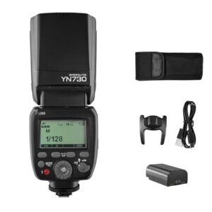 YONGNUO YN730 Flash Speedlite, with 2000mAh Lithum Battery, GN60 2.4G Wireless with Standard Hot Shoe, Master Slave Mode for Canon Nikon Olympus Sony Fuji Cameras