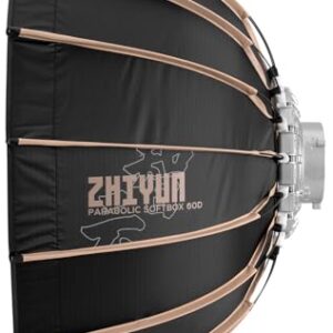 ZHIYUN Parabolic Light Softbox 24inch/60cm Light Dome Quick Release, with Bowens Mount for ZHIYUN Molus G60 / X100 / G200 / X60 / B100 / B200 / B300 / B500 / X100 Video Light