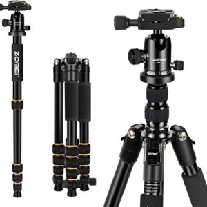 ZOMEi Camera Tripod 62″ Light Weight DSLR Tripod with Ball Head Quick Release Plate and Carrying Case (Aluminum Tripod)