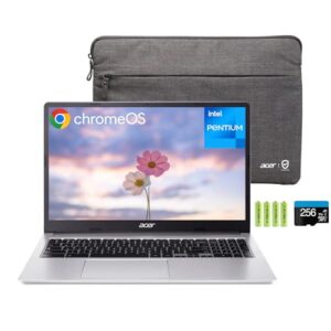 acer Chromebook 315 15.6″ HD Laptop for Home & Students, Intel Pentium N6000, 4GB RAM 384GB Storage(128GB eMMC+256GB SD Card), Wi-Fi 6, Numeric Keypad, 2 x Display Port, Type-C, Chrome OS, w/Battery