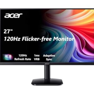 acer KB272 G0bi 27″ IPS Full HD (1920 x 1080) Gaming Office Monitor | Adaptive-Sync Support (FreeSync Compatible) | Up to 120Hz Refresh | 1ms (VRB) | sRGB 99% | Tilt | HDMI & VGA Ports