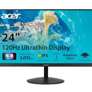 acer SB240Y G0bi 23.8″ IPS Full HD Ultra-Slim Edge-to-Edge Gaming Office Monitor | Adaptive-Sync Support (FreeSync Compatible) | Up to 120Hz Refresh | 1ms (VRB) | Tilt | HDMI & VGA Ports | Black