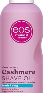 eos Cashmere Shave Oil, Fresh & Cozy, Soothing Moisturizing, Prevents Irritation Razor Burn, Bikini Area-Approved, Body Care, 6 fl oz