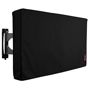 iBirdie Outdoor TV Cover 52 to 55 inch Weatherproof, Cover Size 52”L x 31”H, Waterproof for Outside Flat Screen 52 to 55 inch TV, Black, 600D Thick Fabric Screen Protector with Bottom