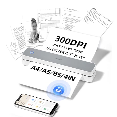 iDPRT Portable-Printer Wireless for Travel, 300DPI Inkless-Thermal-Printers for Home Use, Office, Supports 8.5" x 11"&A4&A5(Cannot Print Color Only Supports Thermal Paper) - Image 2
