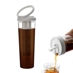 watchget Portable Cold Brew Coffee Maker 34oz/1L Iced Coffee Maker and Tea Brewer Leak-Proof Removable Fine Mesh Filter Perfect for Outdoor Camping Trip (White)