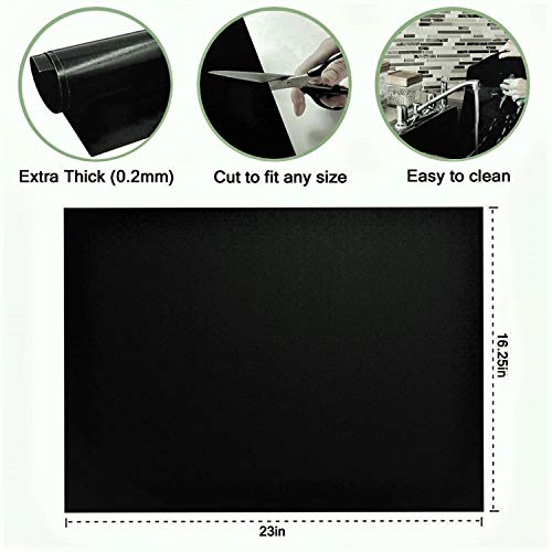 3 Pack Non-Stick Heavy Duty Oven Liners Set for Bottom of Electric Oven by Grill Magic - Thick, Heat Resistant Fiberglass Mat - Easy to Clean, Reduce Spills, Stuck Foods & Clean Up - BPA Free - Image 4